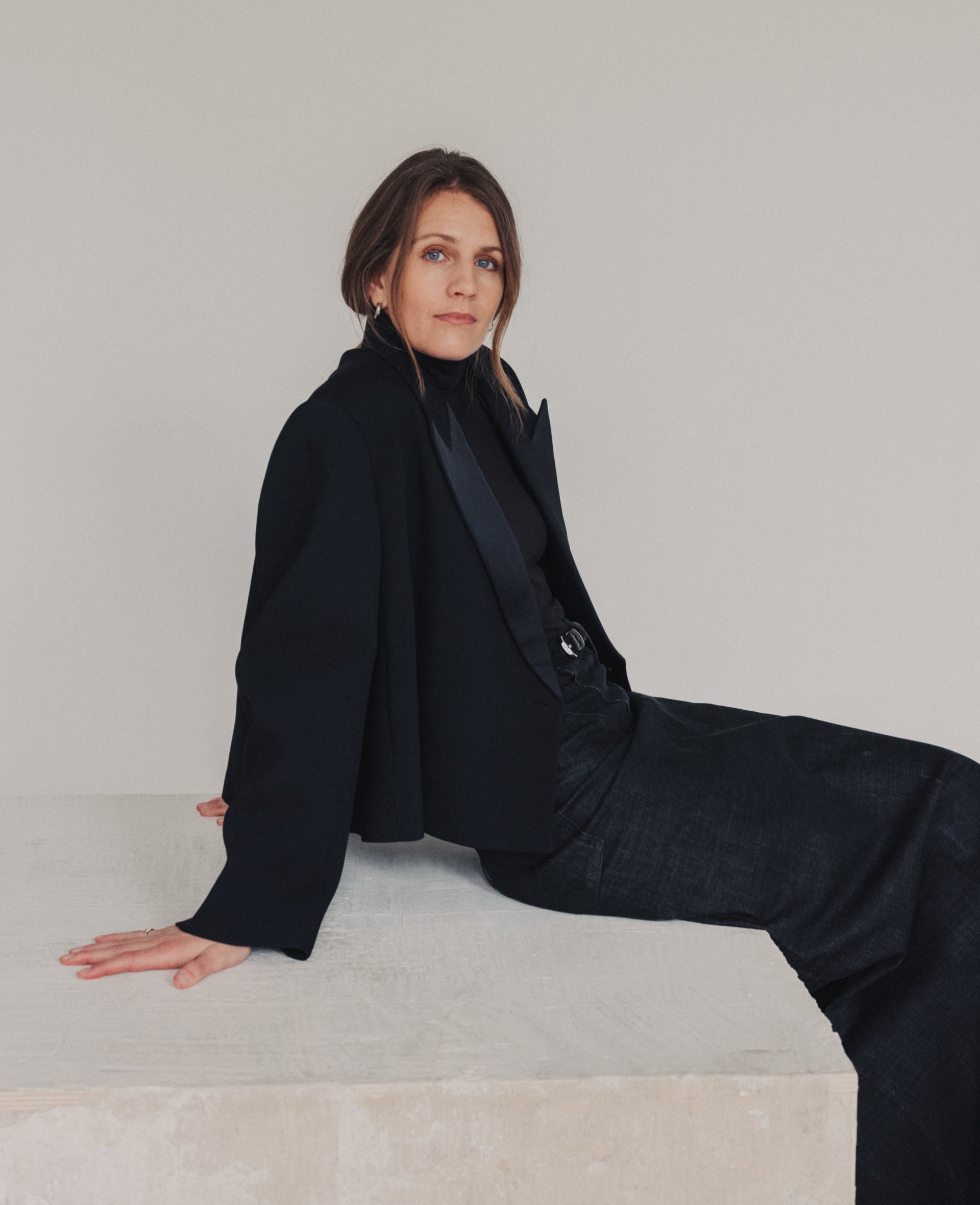 AEYDE founder Luisa Dames in a restrained black look