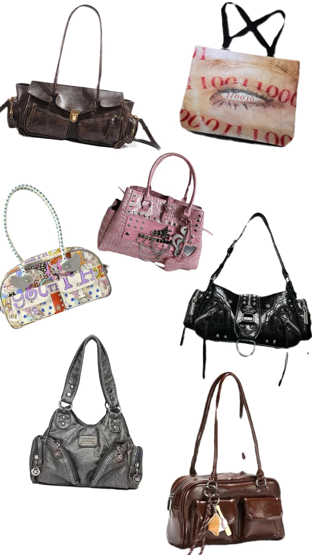 Y2K bags styled with low-rise and cargo looks