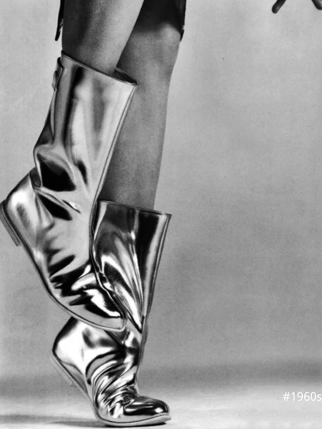 Metallic Courreges-style boots from the 1960s