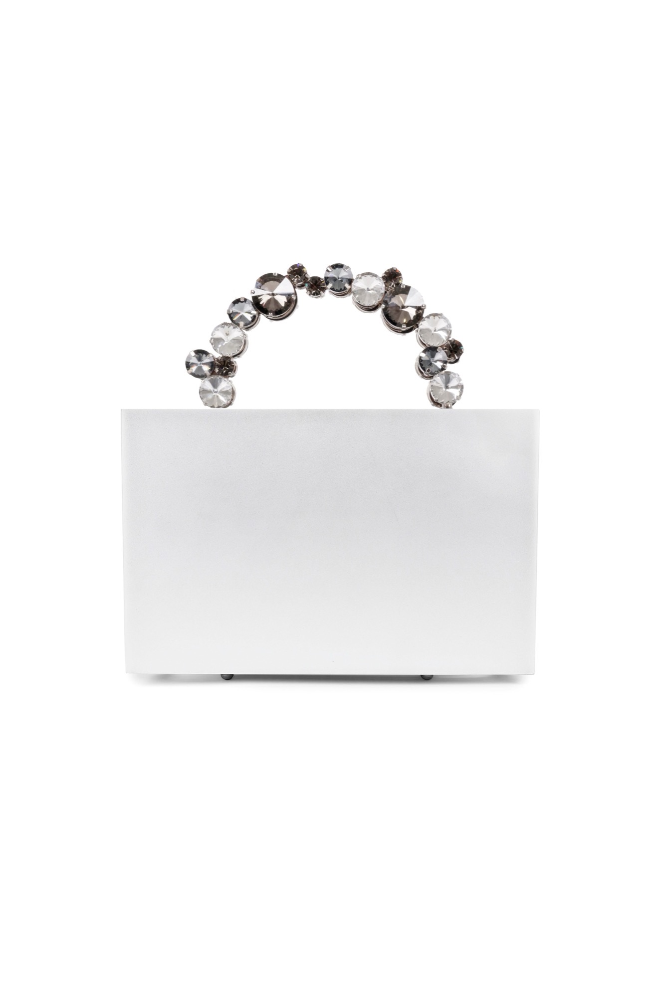 L'AFSHAR sculptural evening bag with a polished geometric form