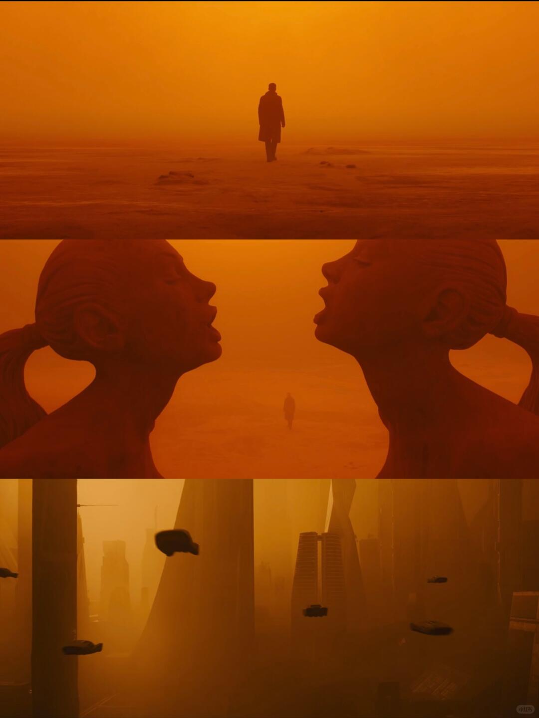 Blade Runner 2049 visual reference with stark light and dystopian architecture