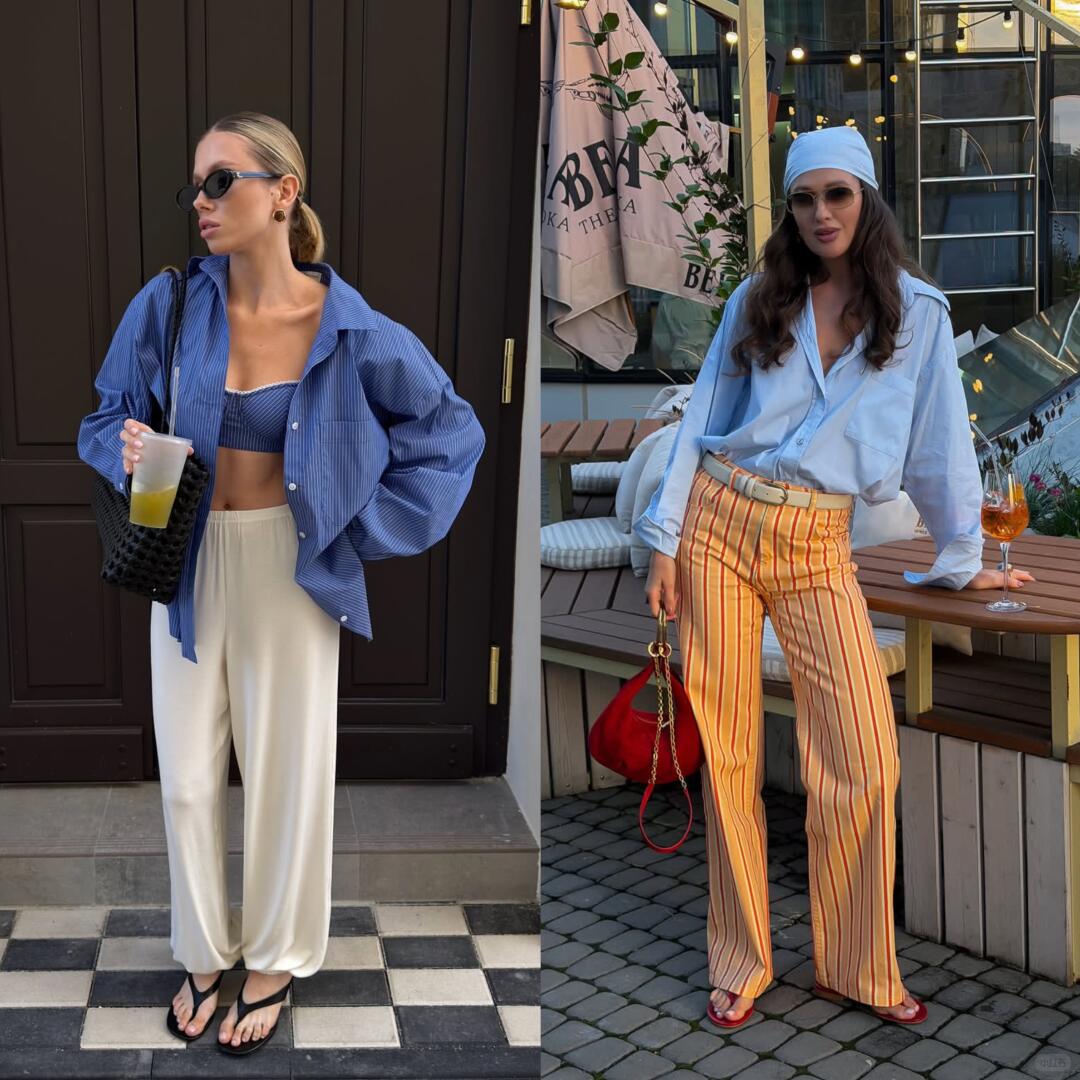 Icy blue top with clean white styling