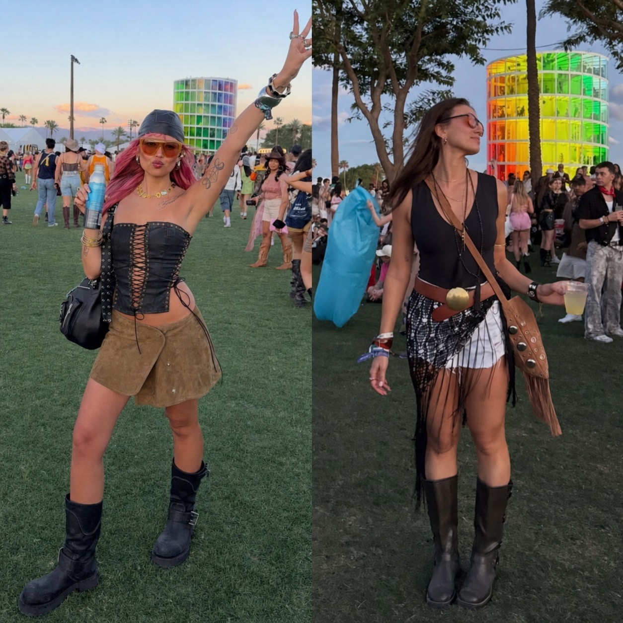 Boho outfit with western and cowgirl styling references