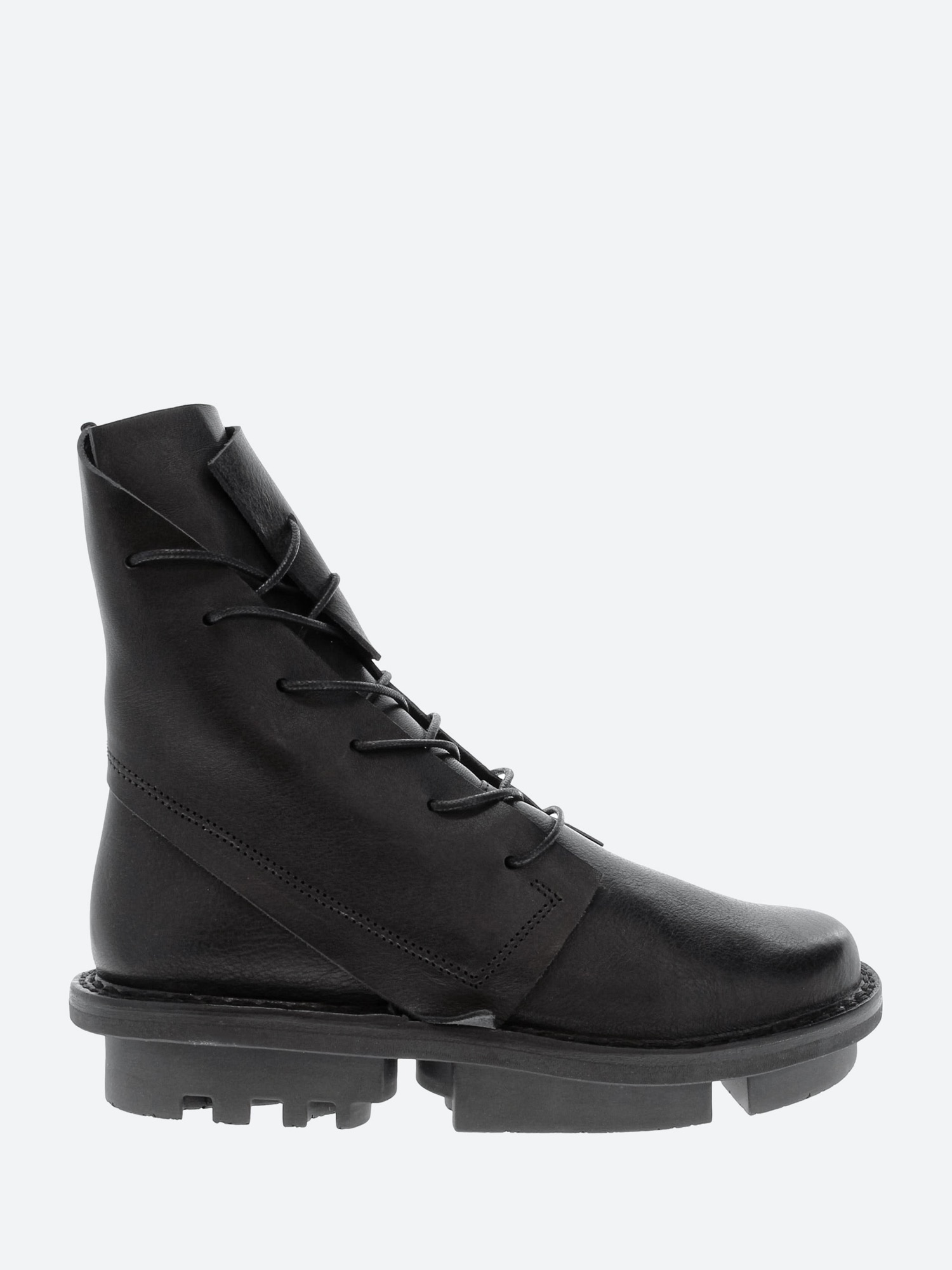 Trippen black Vacate lace-up boot with a sculptural rubber sole