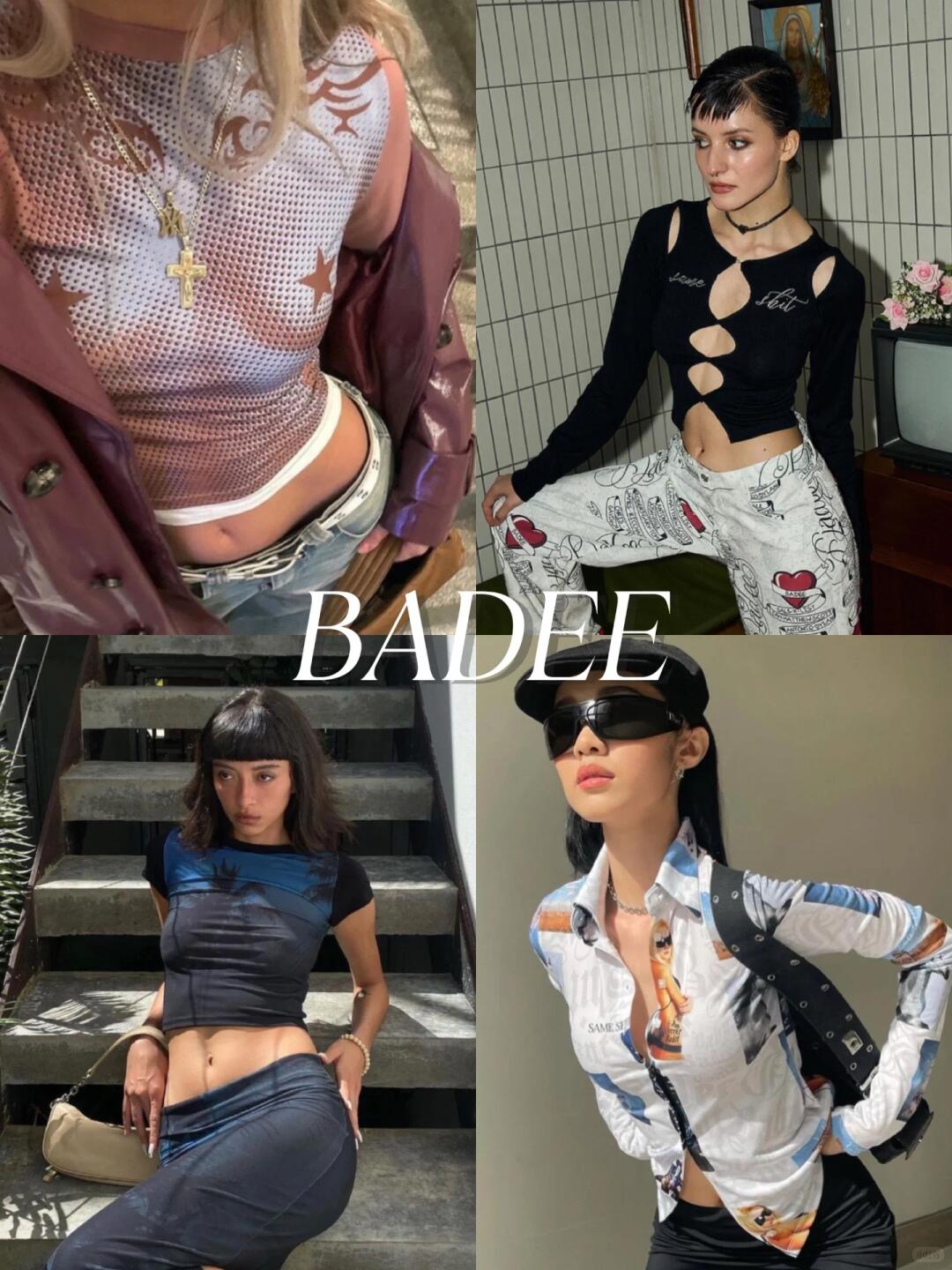 BADEE Y2K outfits with butterfly tops, cut-outs and street styling