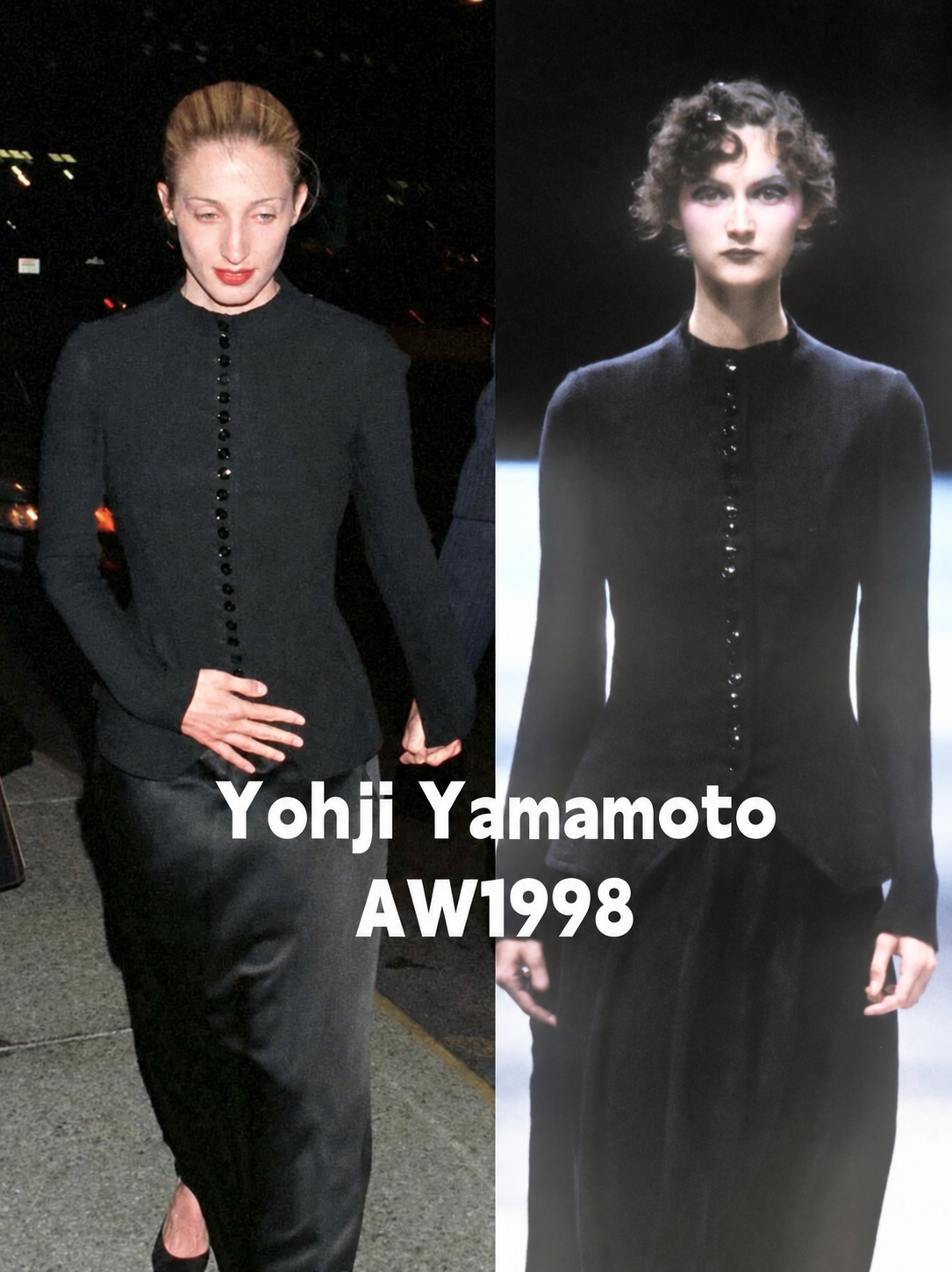 Yohji Yamamoto AW1998 black buttoned look and CBK minimalist reference