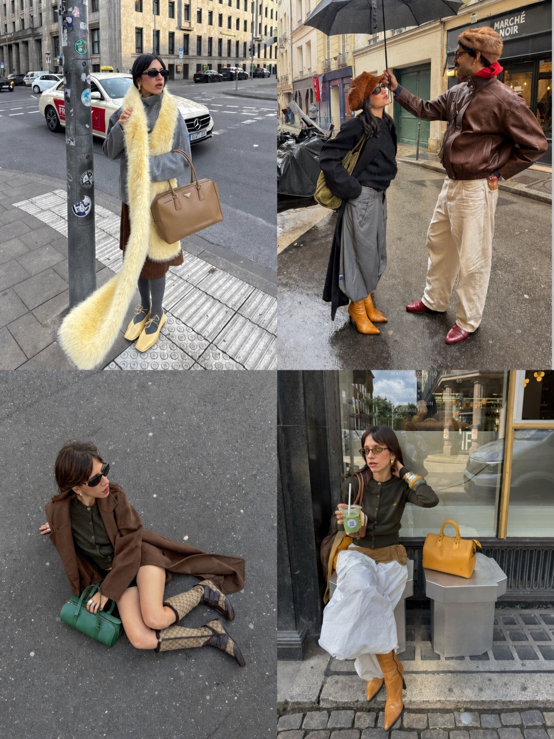 Retro European outfit with beret-inspired styling and relaxed denim