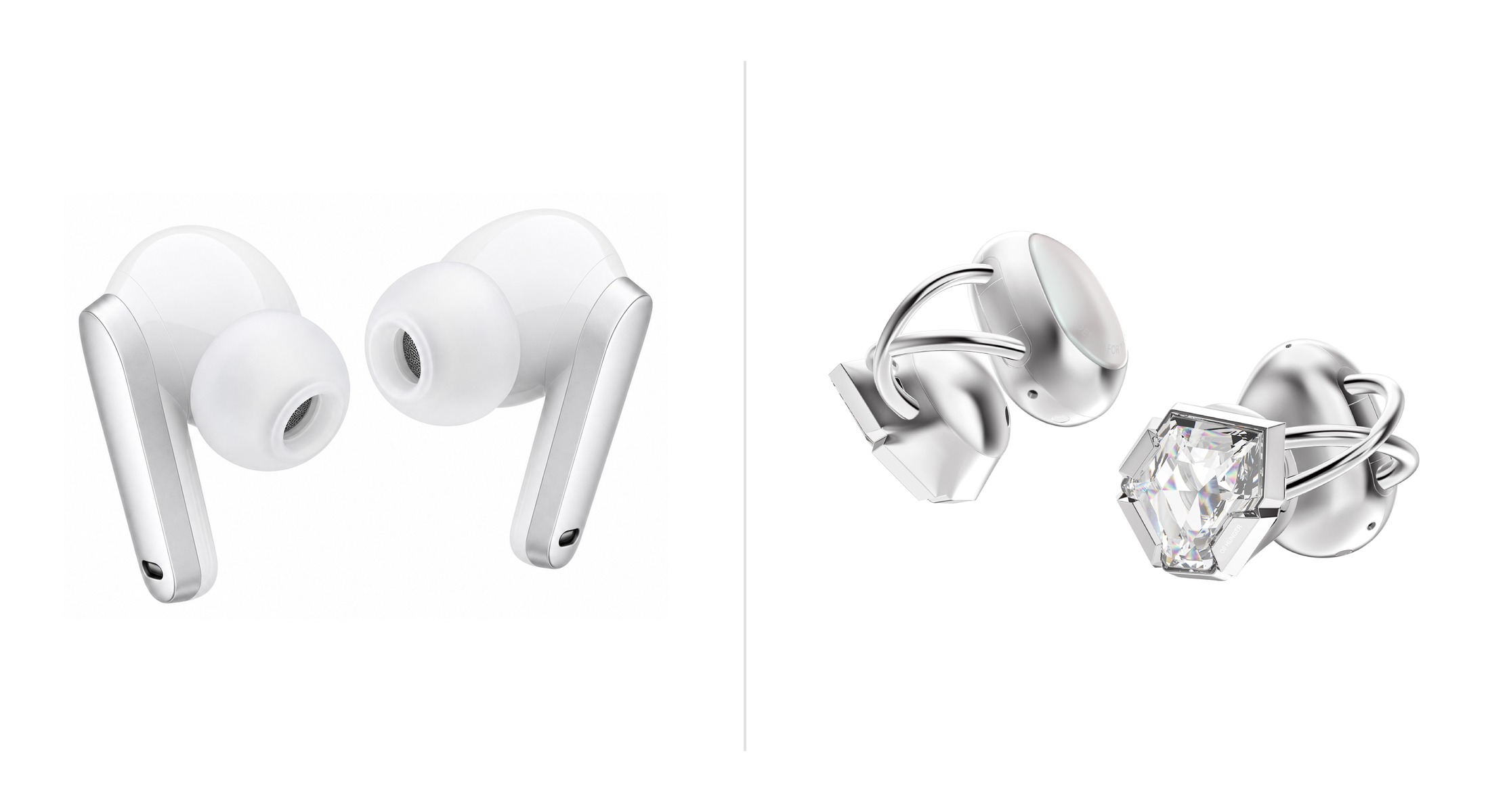 Decorative earbuds styled as jewelry-like ear accessories