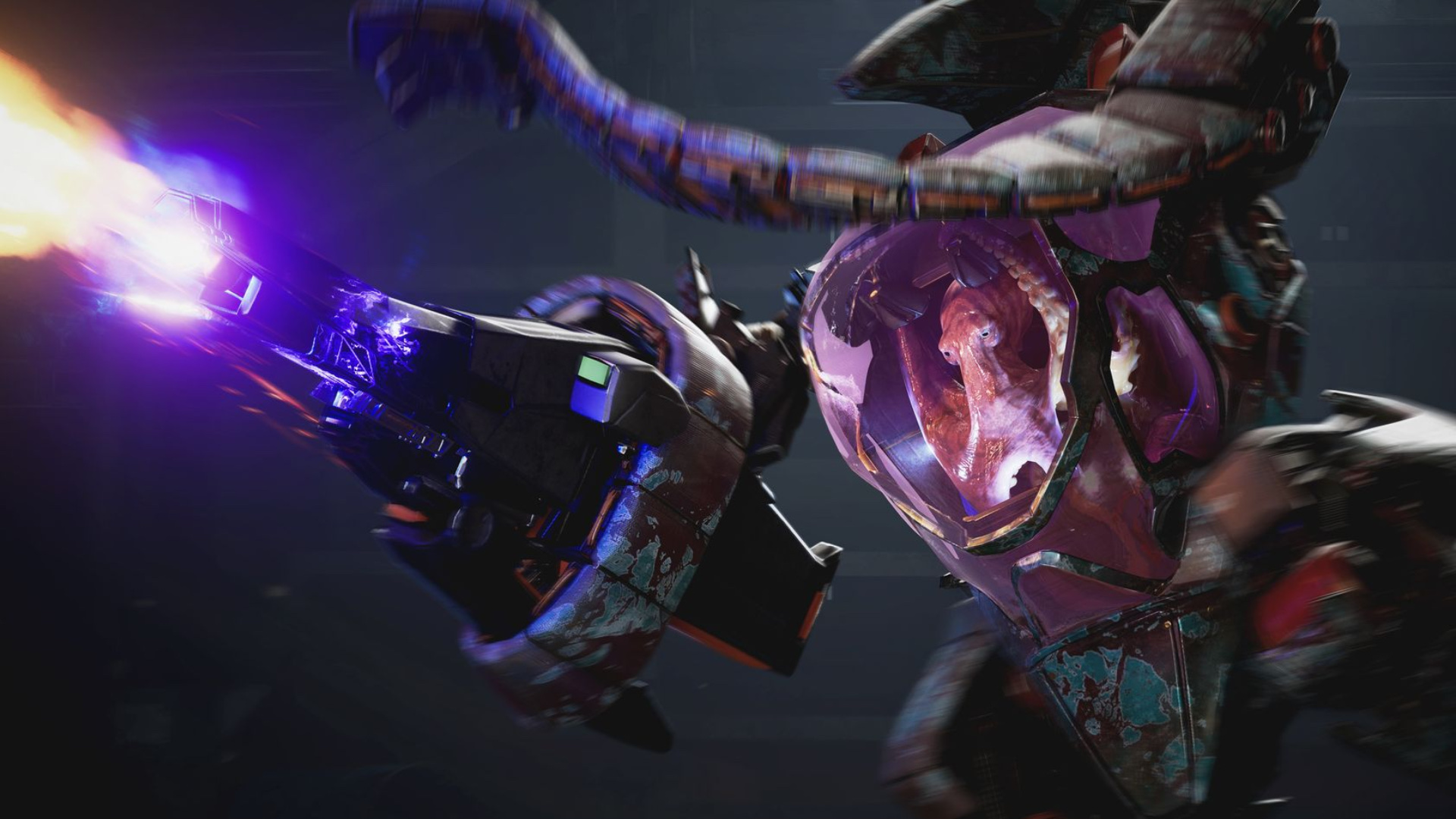 Salt the octopus piloting a combat mech in EXODUS