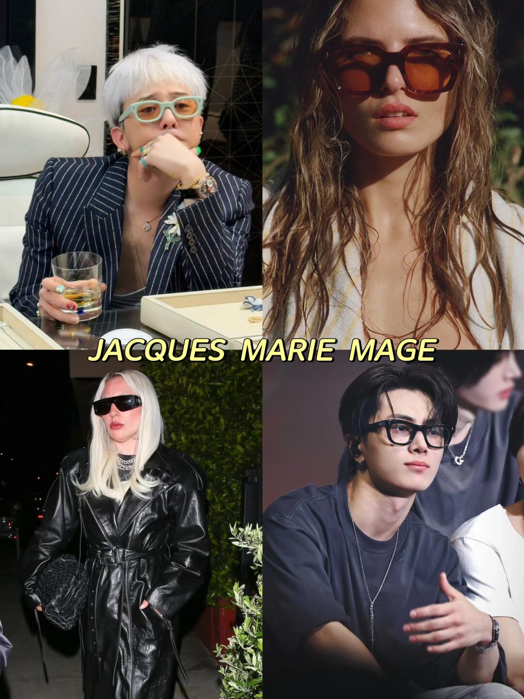 Jacques Marie Mage sunglasses shown in four portrait and street-style images