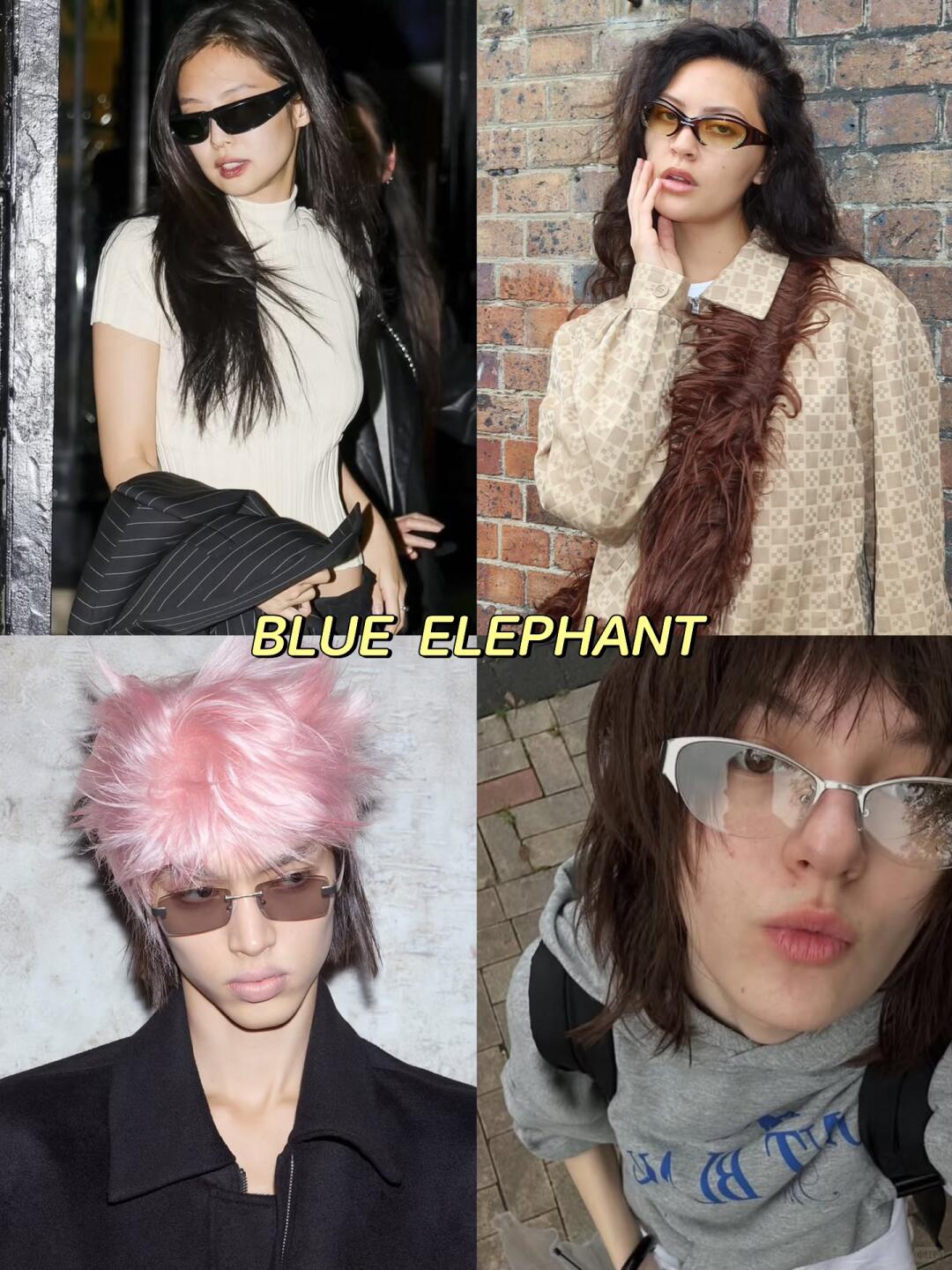 Blue Elephant optical frames and sunglasses shown in four fashion portraits