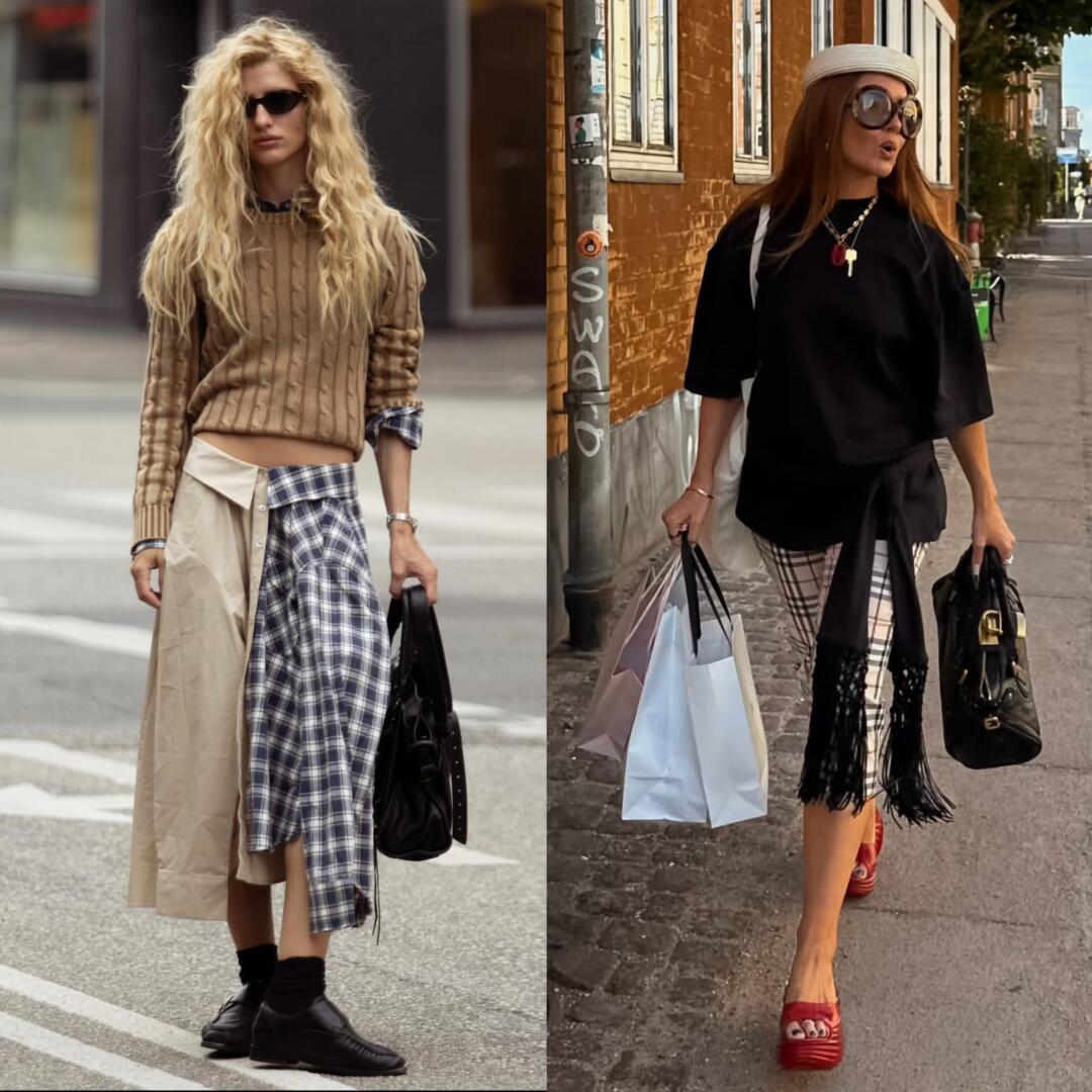 Layered autumn outfit with a precise, intelligent shape