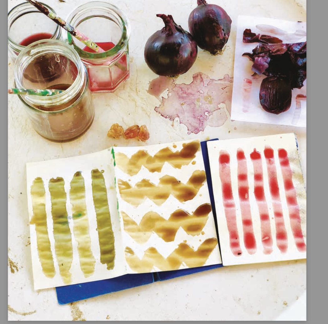 Plant-dye color tests made from agricultural materials for the Soil to Surface exhibition.
