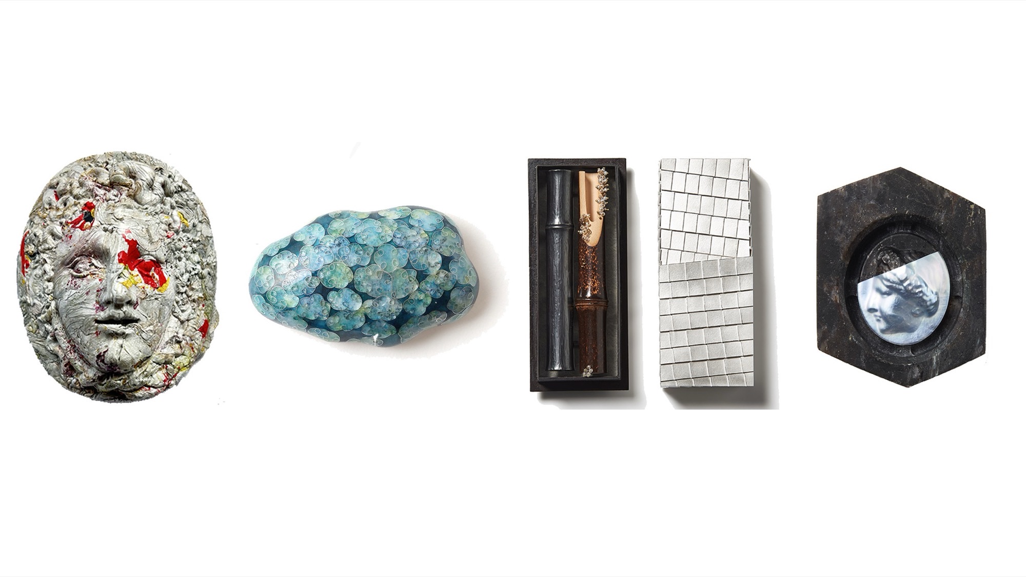 Contemporary Japanese jewelry and collectible objects presented in the Japan, Stillness and Substance exhibition.