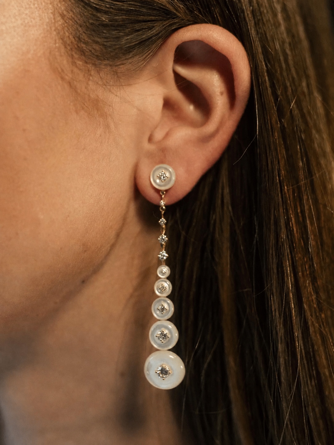 Fernando Jorge silver and blue pearl statement earrings