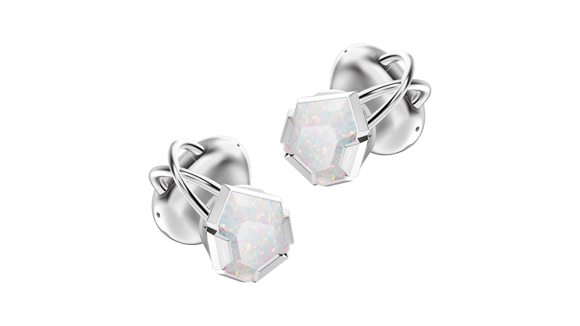 OF HUNGER Electronic Gems earphones presented as jewelry-like ear-worn objects