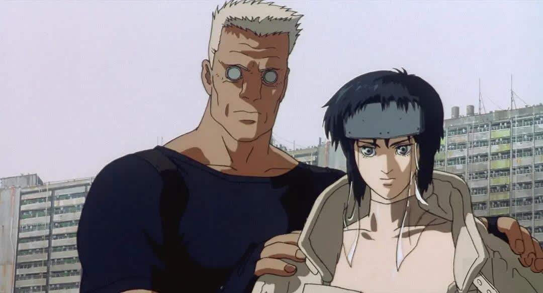 Ghost in the Shell 1995 anime frame focused on identity and machinery