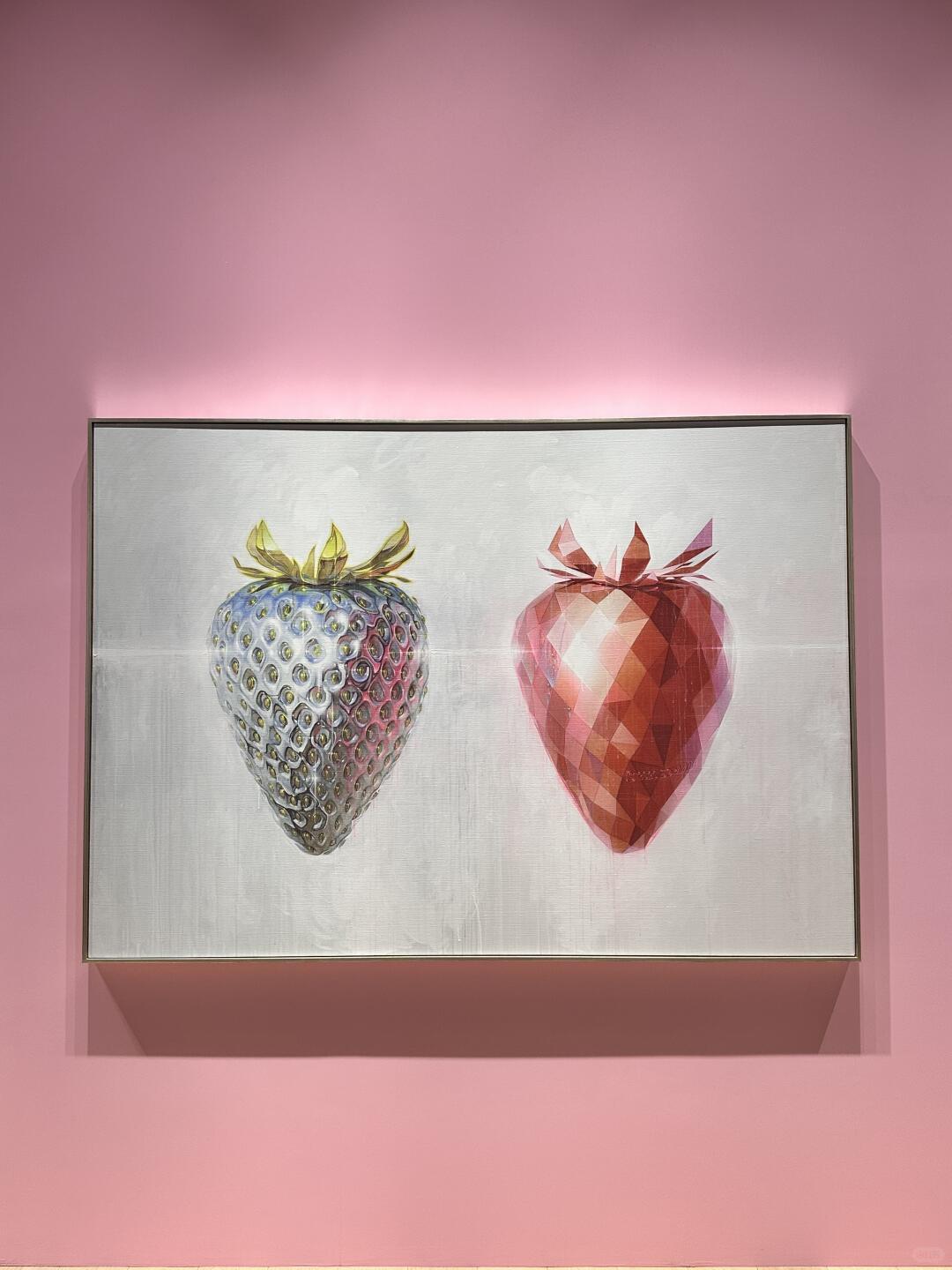 Metallic strawberry artwork with jewel-like cyber object styling