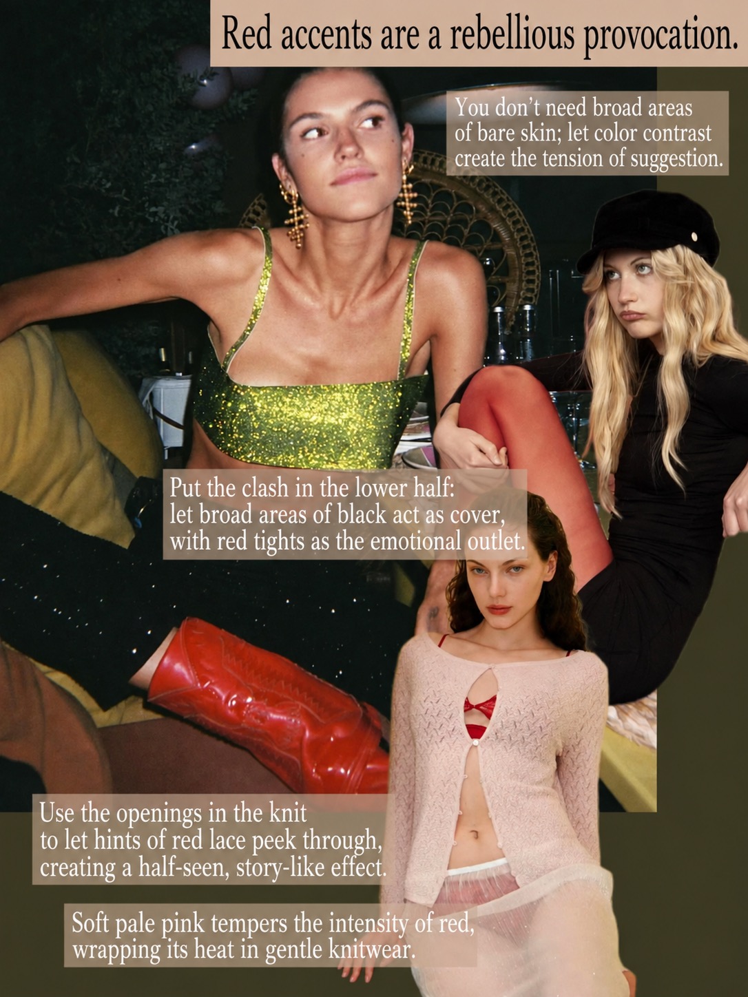 French sweetness pushed into grunge through pale colour, sheer texture, and a sharper silhouette