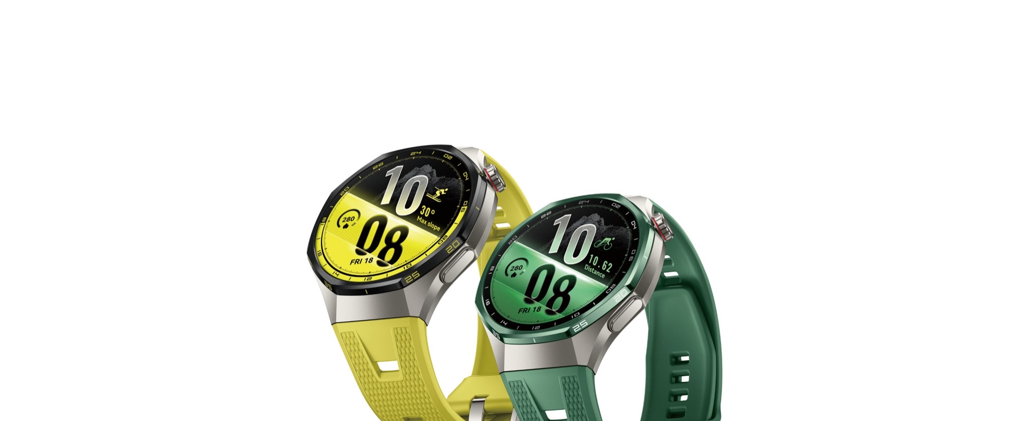 HUAWEI WATCH GT 7 Pro with yellow and green straps