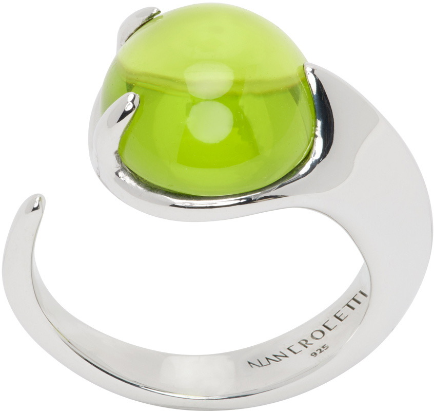 Alan Crocetti silver Tropical Climax open ring with green crystal