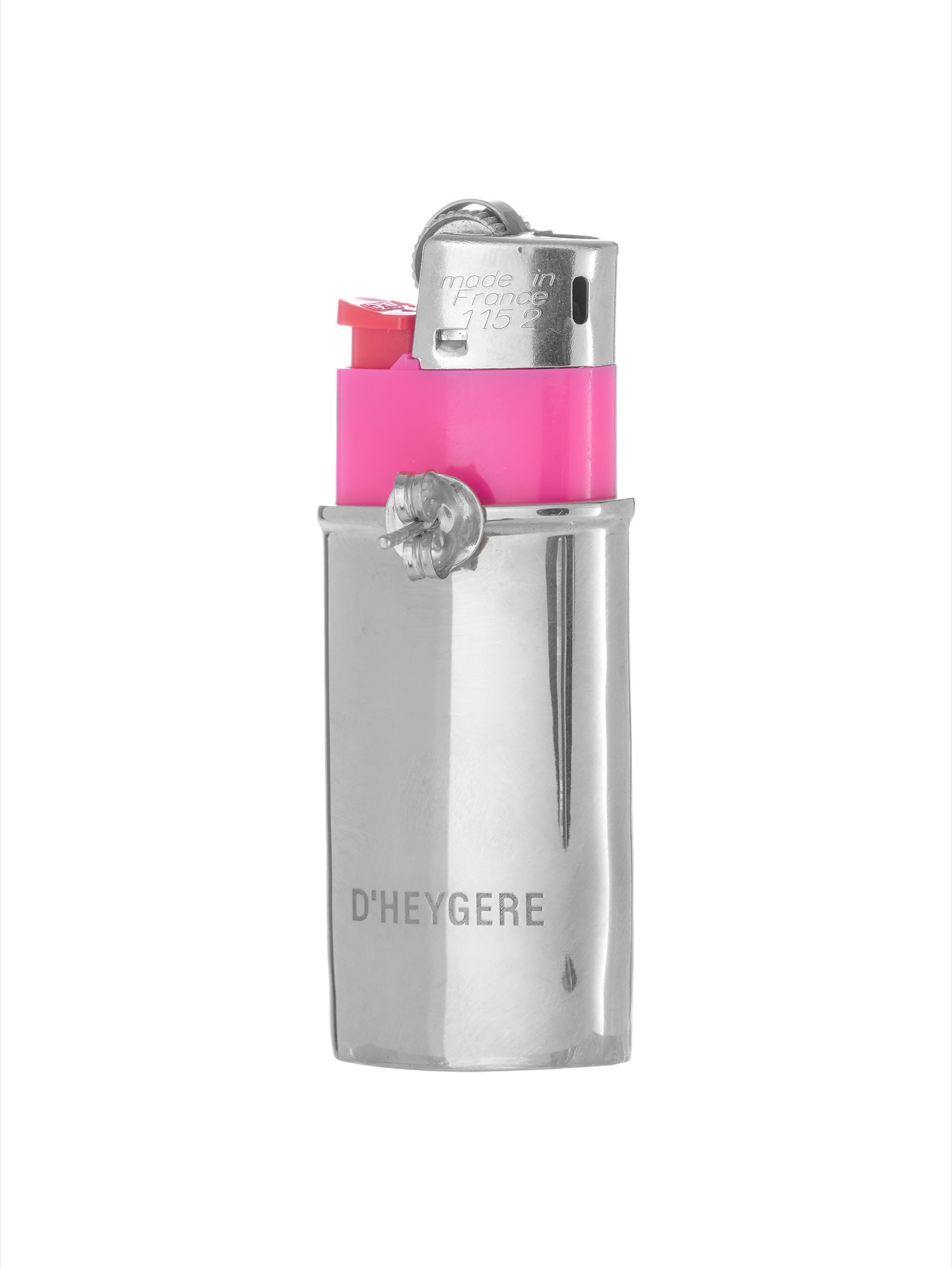 D'heygere silver lighter holder earring turning an everyday object into an accessory