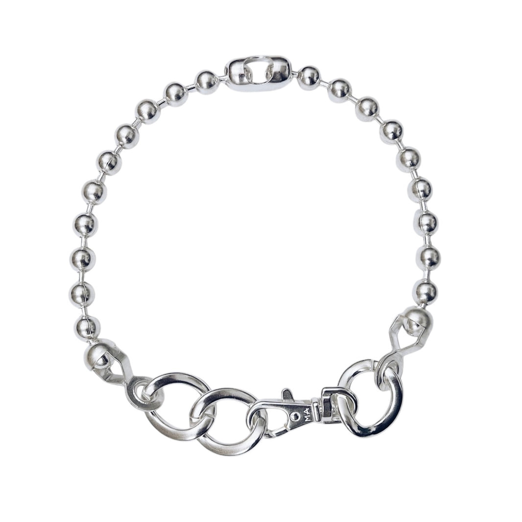 Martine Ali silver ball chain hardware choker