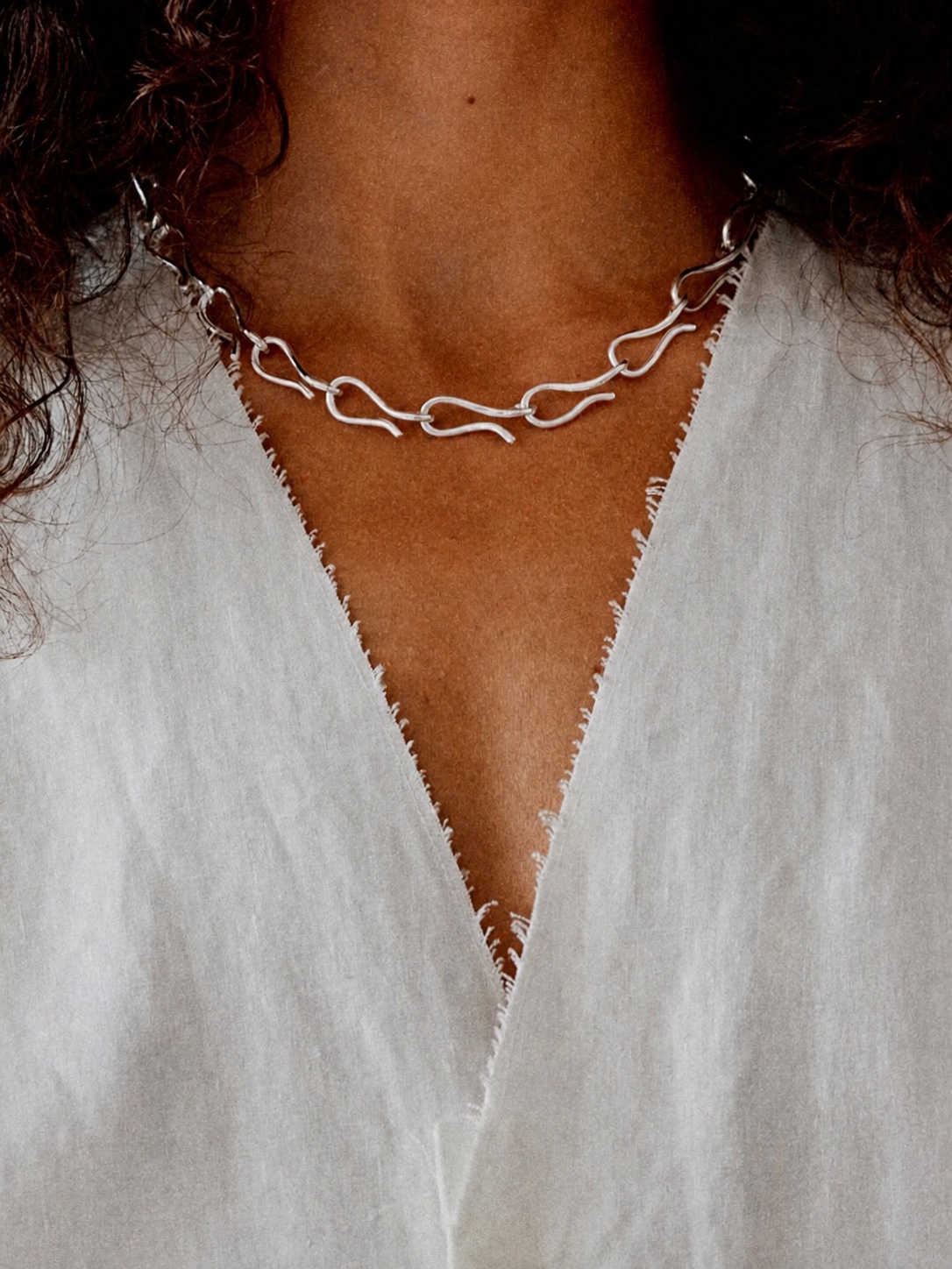 Nathalie Schreckenberg jewelry worn against skin