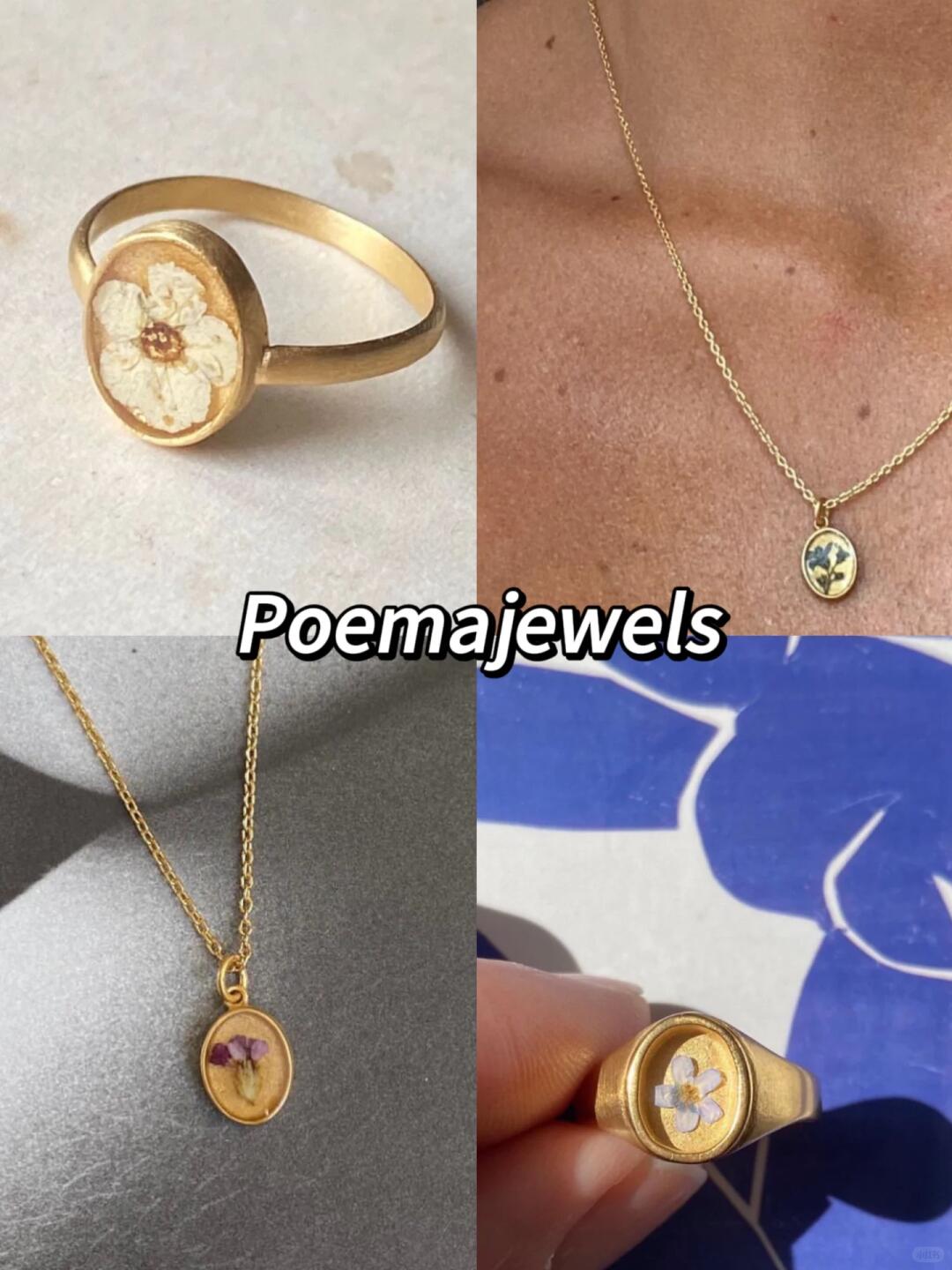Poema Jewels gold rings and floral jewelry with a soft natural mood