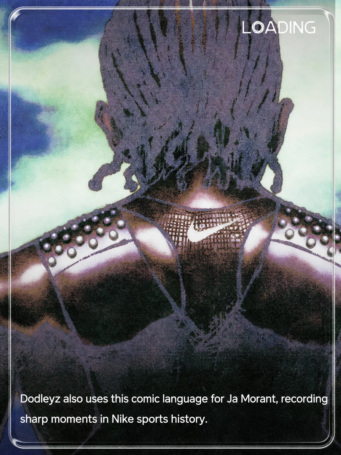 Cyberpunk Nike back detail rendered in Dodleyz comic style