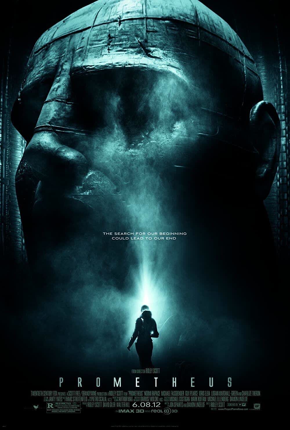 Prometheus scene with a monumental spacecraft and cold sci fi scale