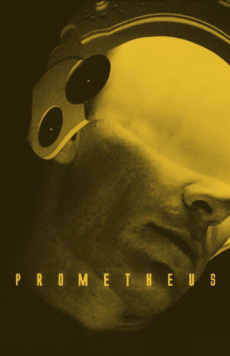 Prometheus imagery with an alien body and clinical sci fi horror