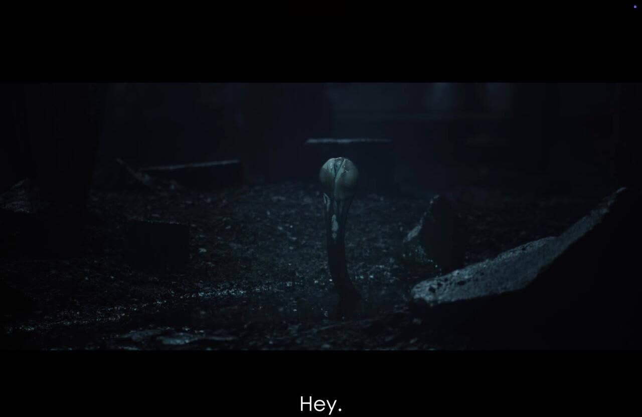 Prometheus scene showing an Engineer and the film's creator myth