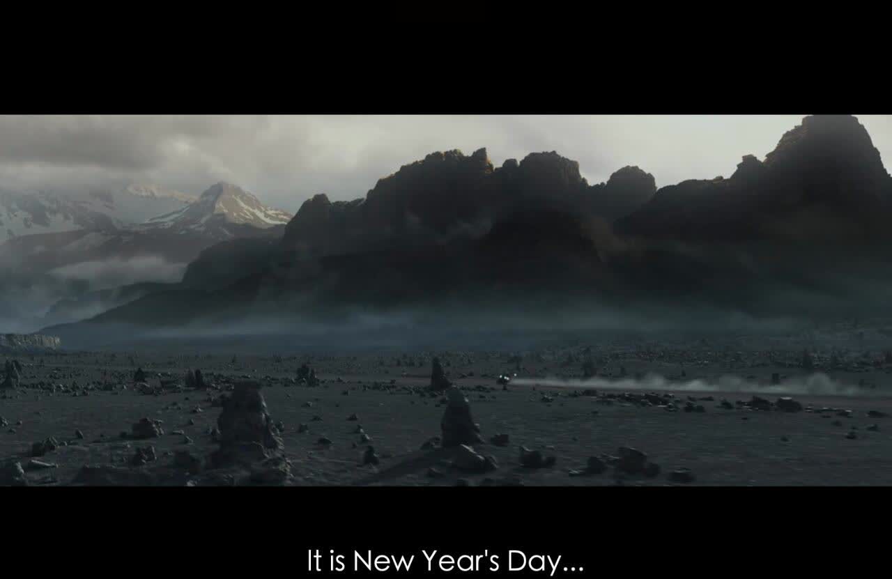 Prometheus movie image with cold monumental scale and human smallness