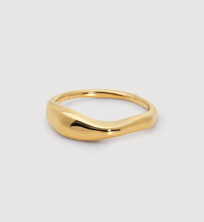 Monica Vinader sculptural gold ring