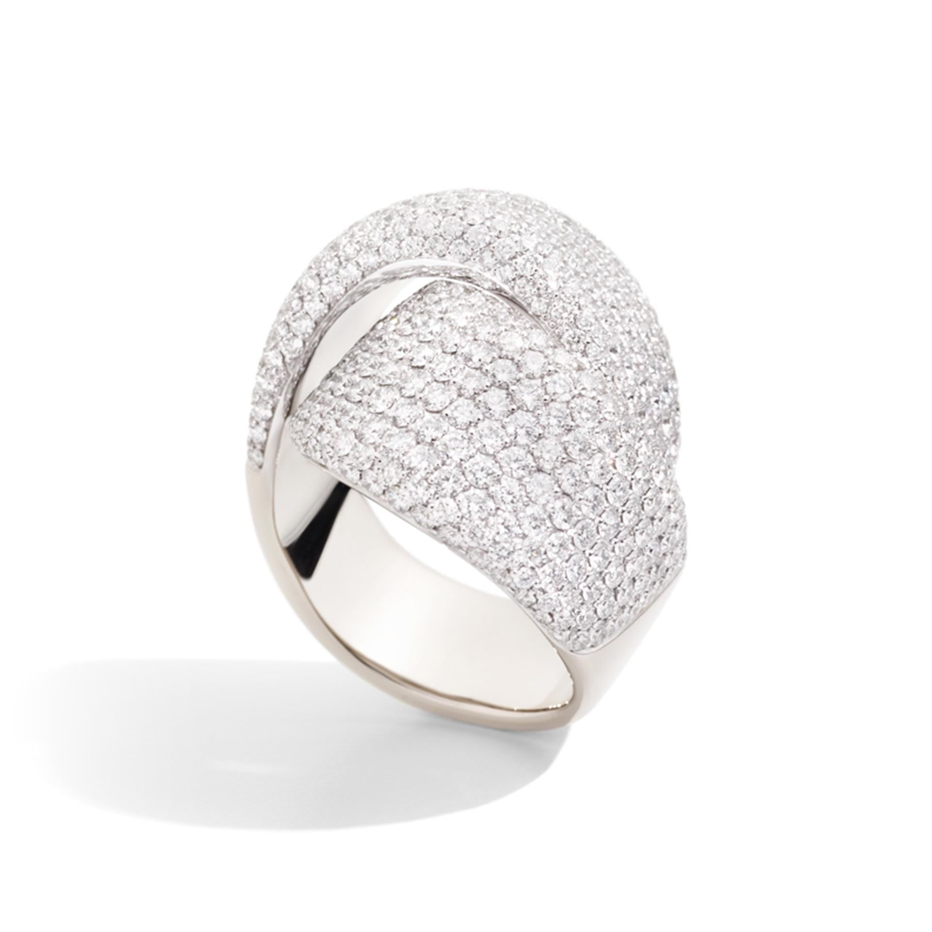 Vhernier sculptural gold ring with a fluid architectural profile