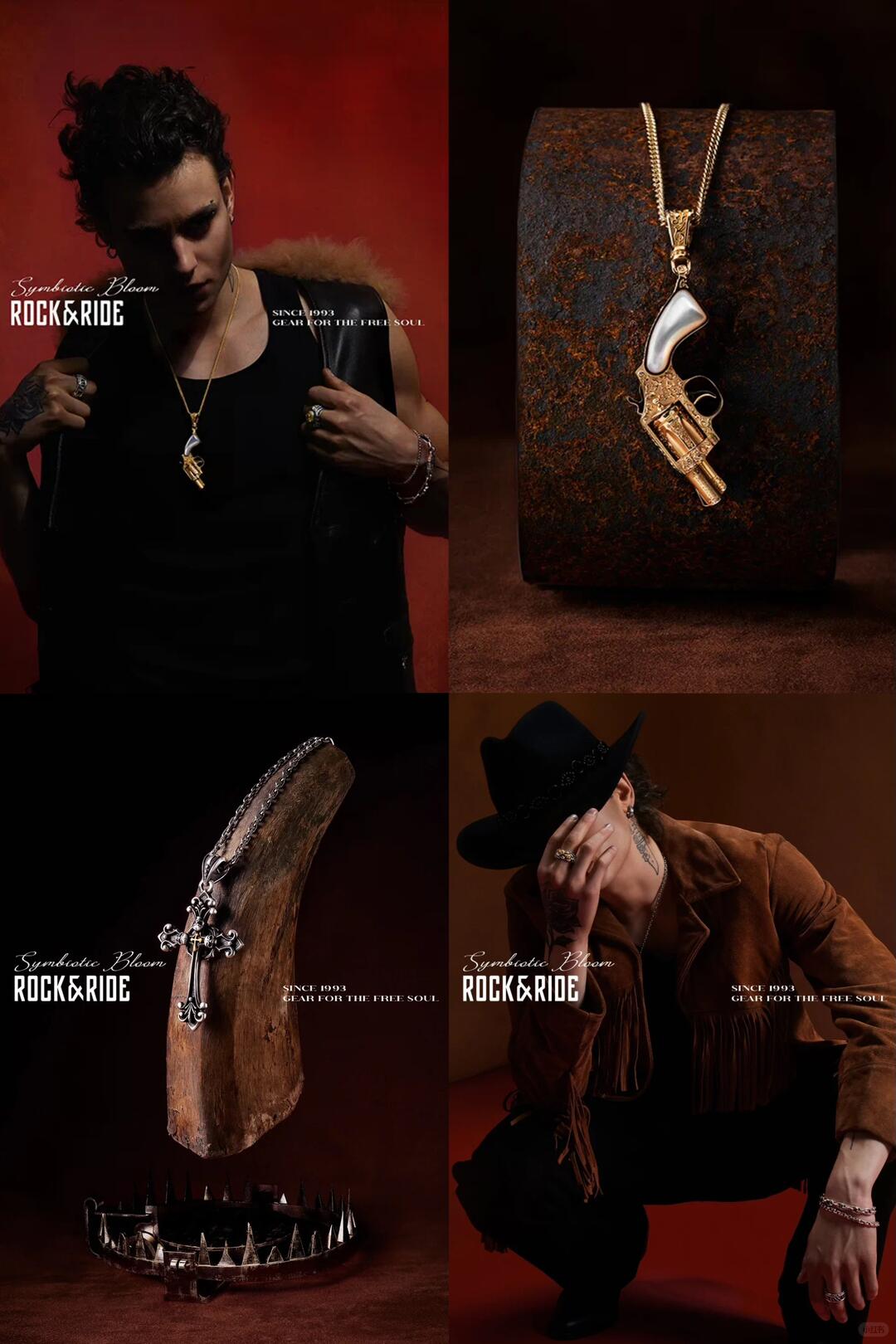 ROCK&RIDE western-inspired silver jewelry and dark styling references