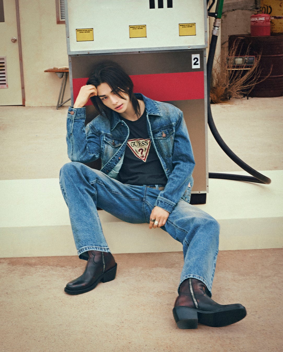 Hyunjin in the GUESS Fall 2026 campaign