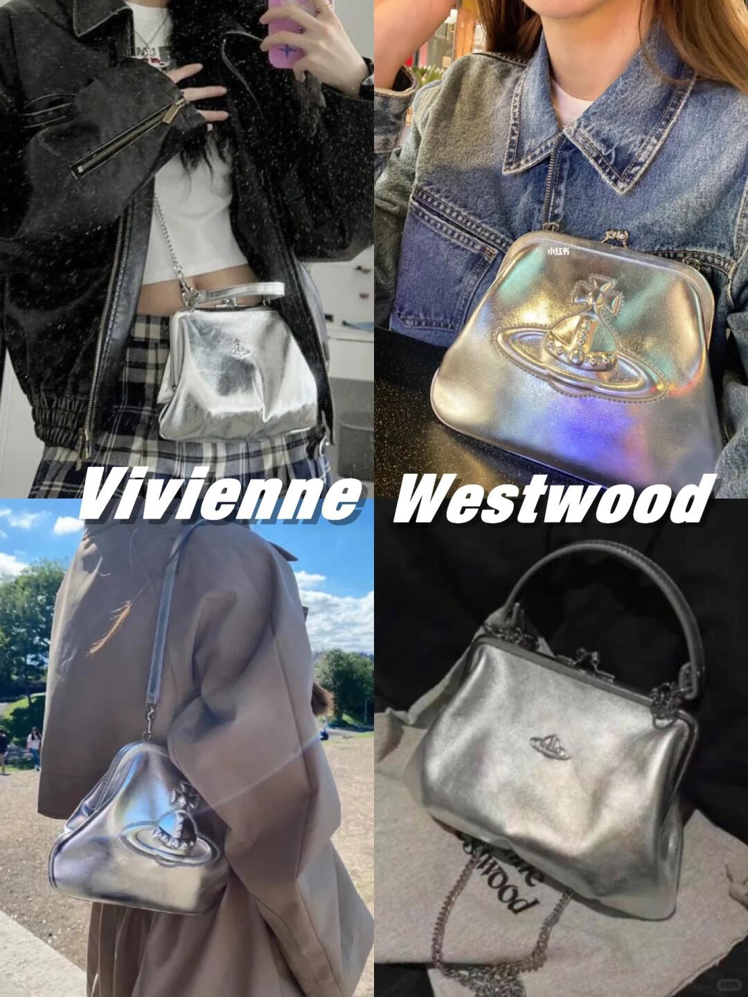 Vivienne Westwood silver bags with metallic punk and romantic styling