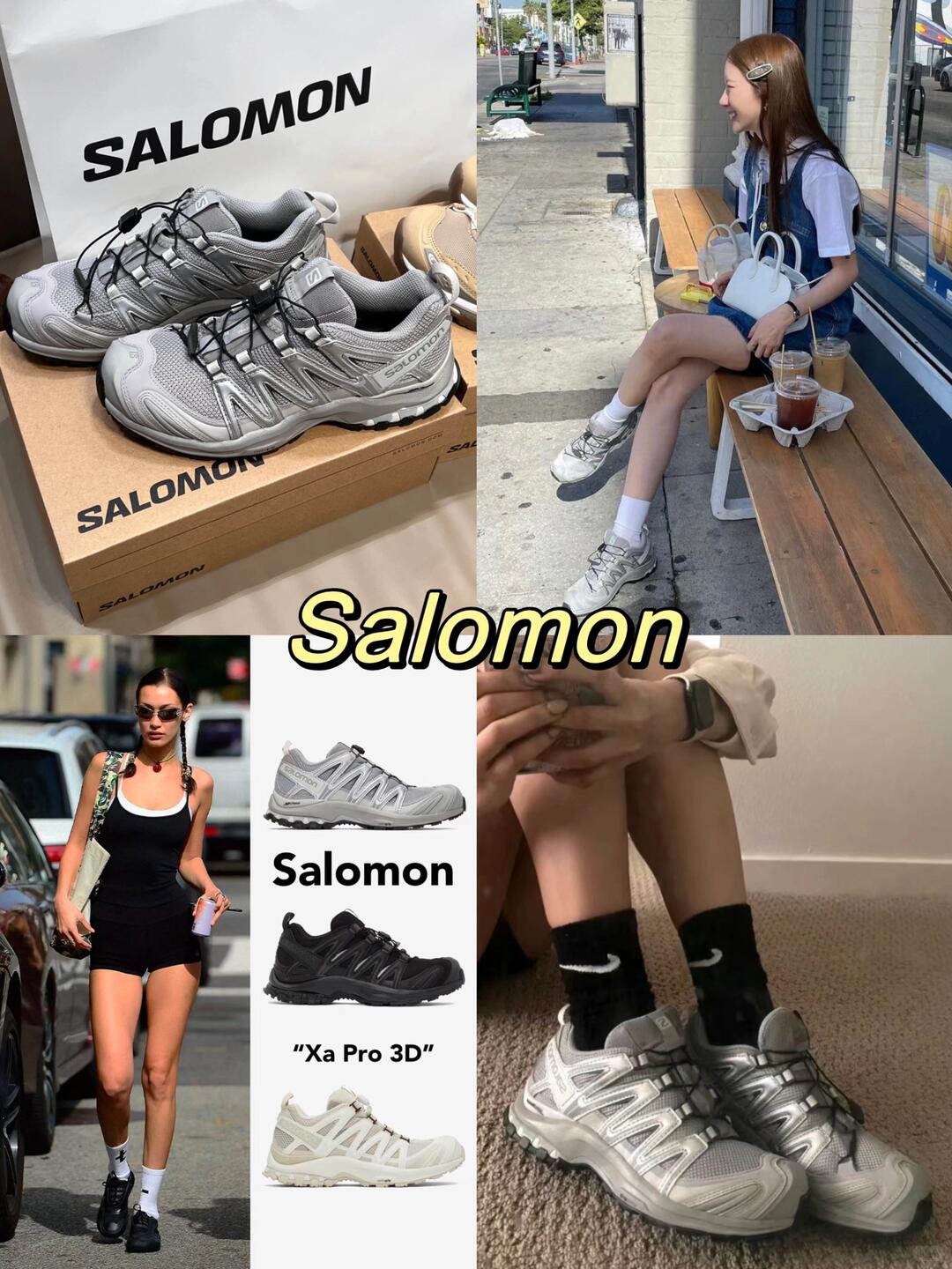 Salomon silver XA PRO 3D sneakers with outdoor and city styling