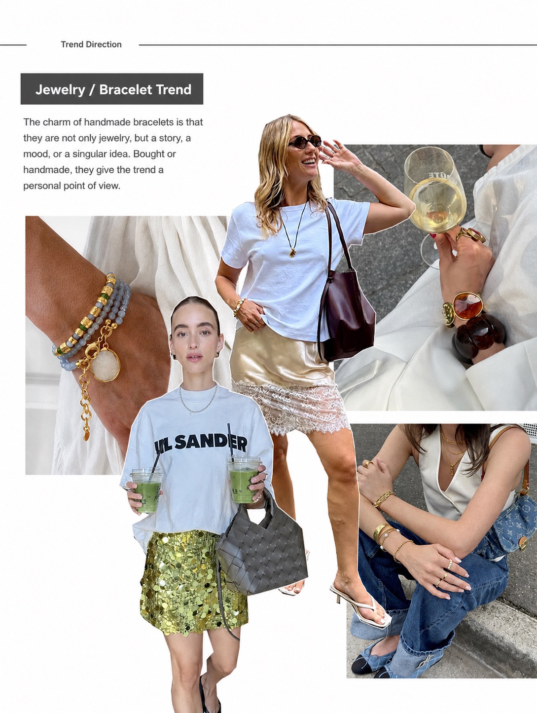 Bracelet stack annotation about personal jewelry stories