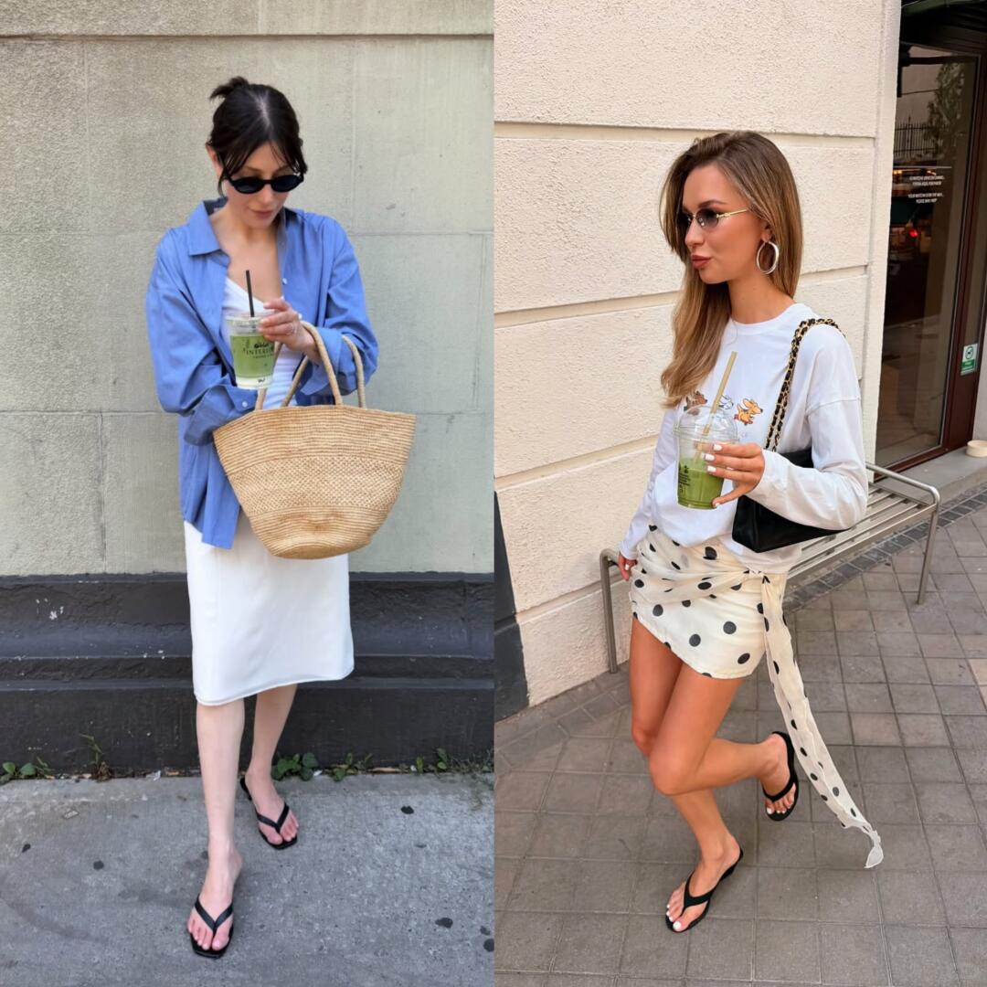 Flip-flop styling balanced by more considered clothing