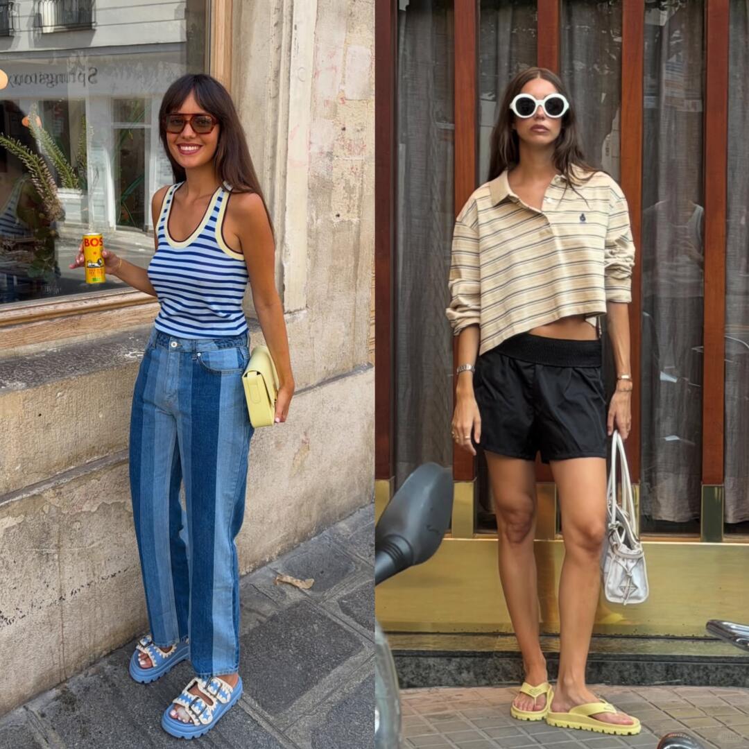 Low heel and exposed heel styling for a relaxed city look