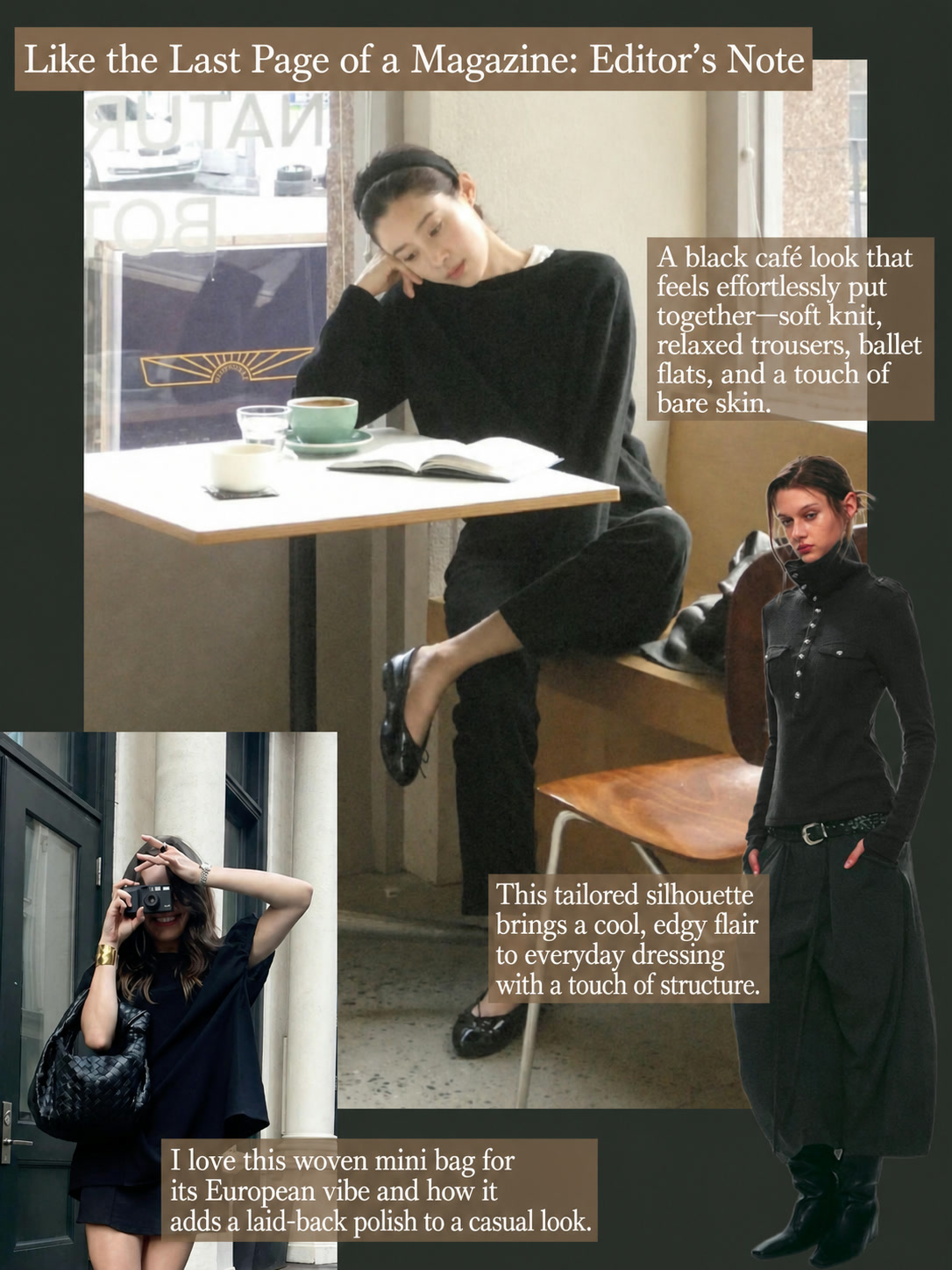 Understated workwear layers with tactile neutrals and a controlled final detail