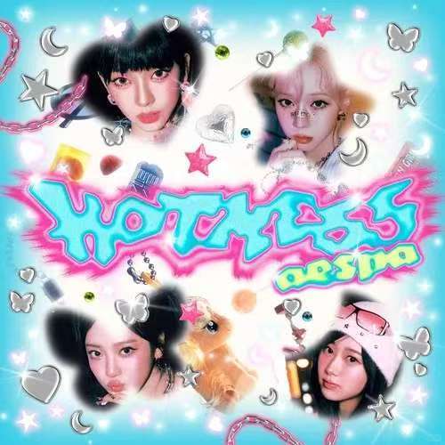 square Hot Mess cover-style graphic with turquoise logo, pink glow, and idol portraits